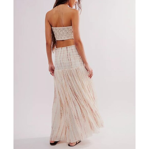 FREE PEOPLE FP One Ravenna Printed Convertible Maxi Skirt / Soft Mauve Combo - Picture 8 of 12